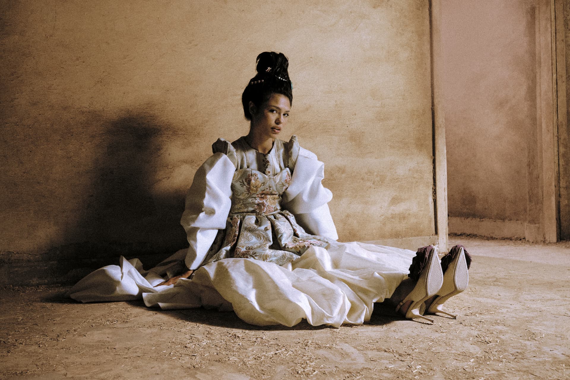 Fashion editorial in white